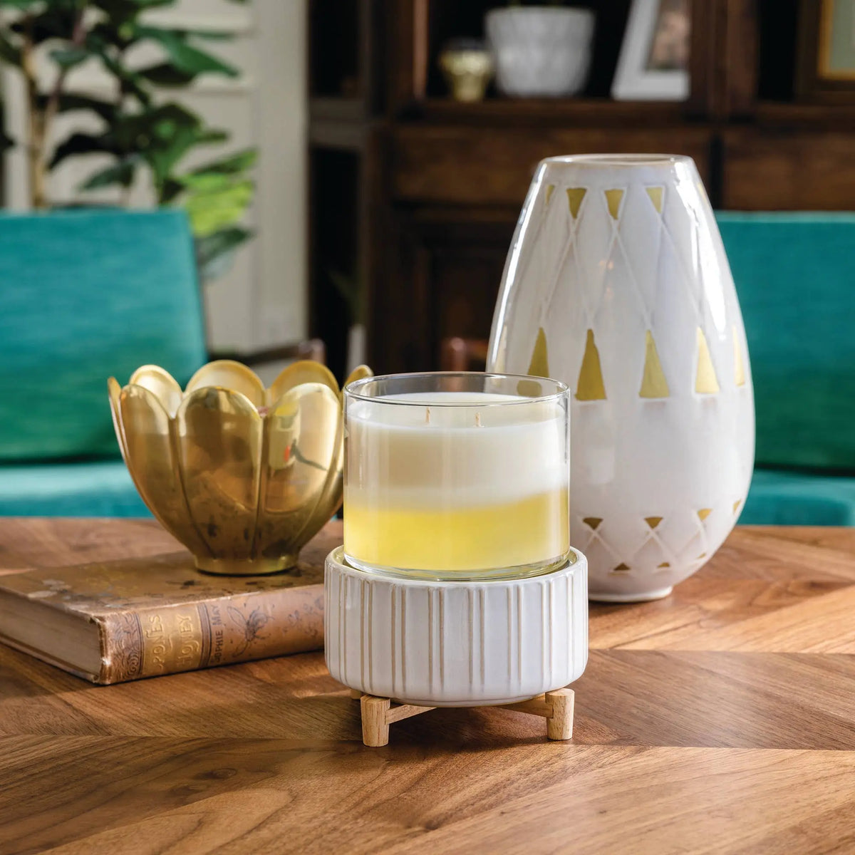 Wax Warmer - Ceramic & Wood