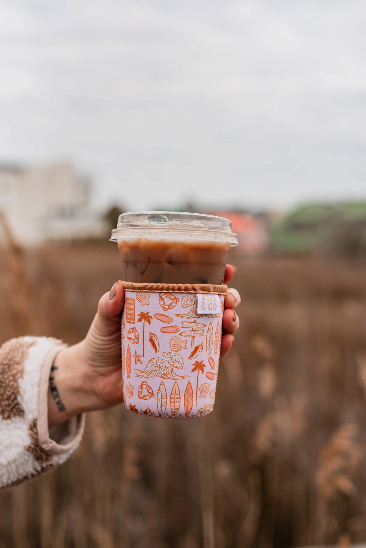Iced Coffee Drink Sleeve - Coastal Sunset