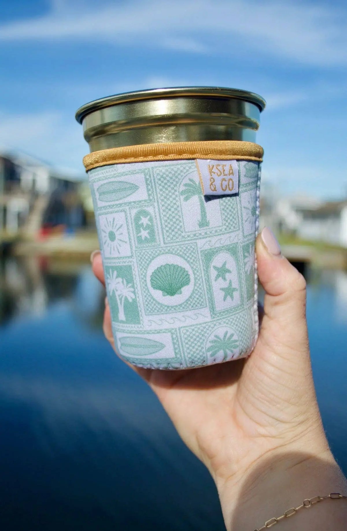Iced Coffee Drink Sleeve - Sage & Sand