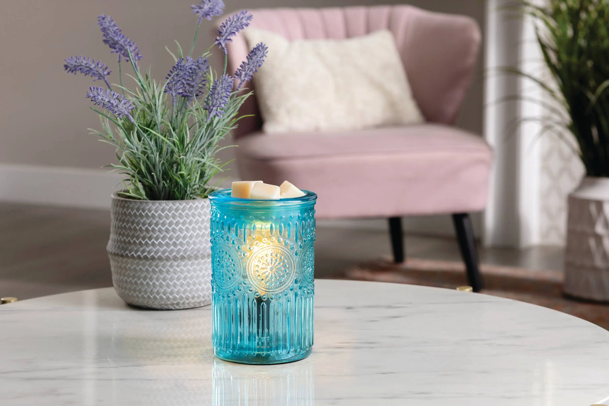 Wax Warmer - Blue Vintage Parisian Glass