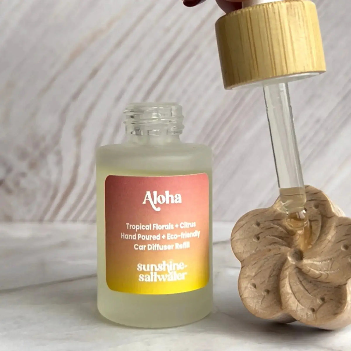 best wood car diffuser set applying fragrance oil to wooden hibiscus flower car clip