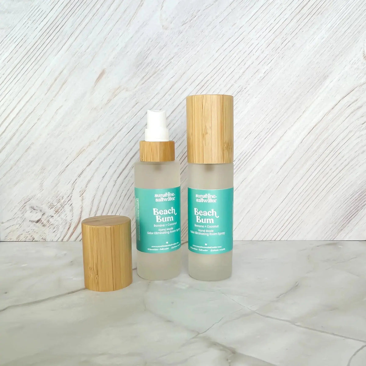 set of 2 beach bum coconut room spray bottles