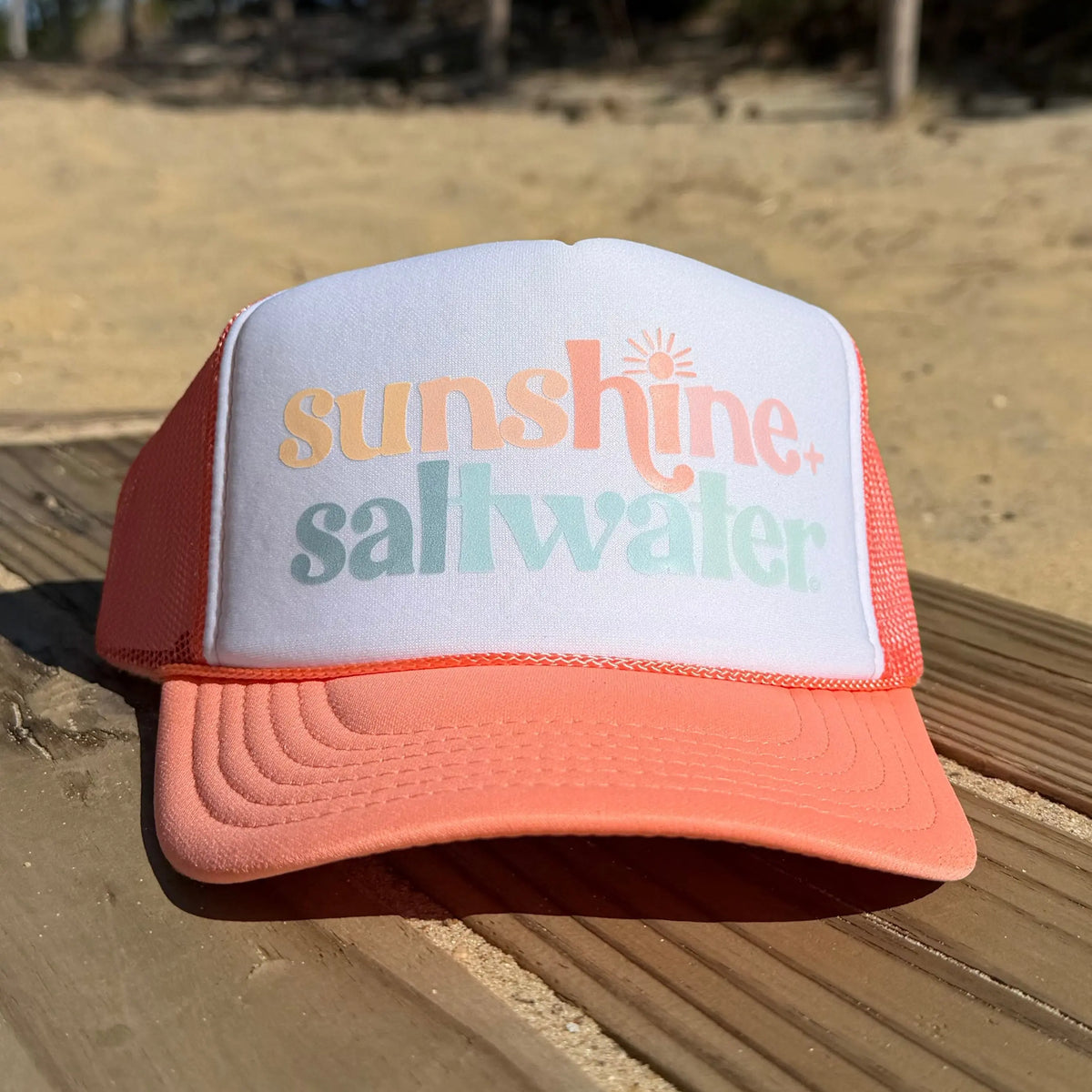 Coral Sunshine Saltwater Trucker Hat