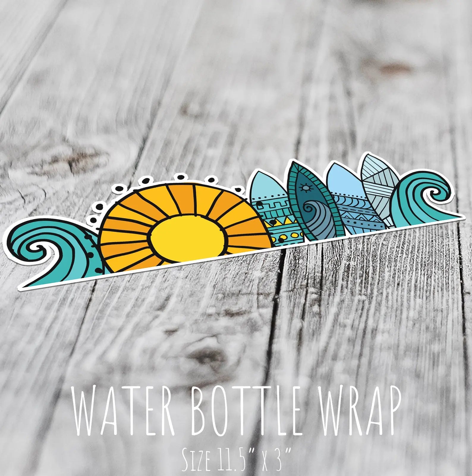 Sun, Swells + Surf | Water Bottle Wrap Sunshine + Saltwater