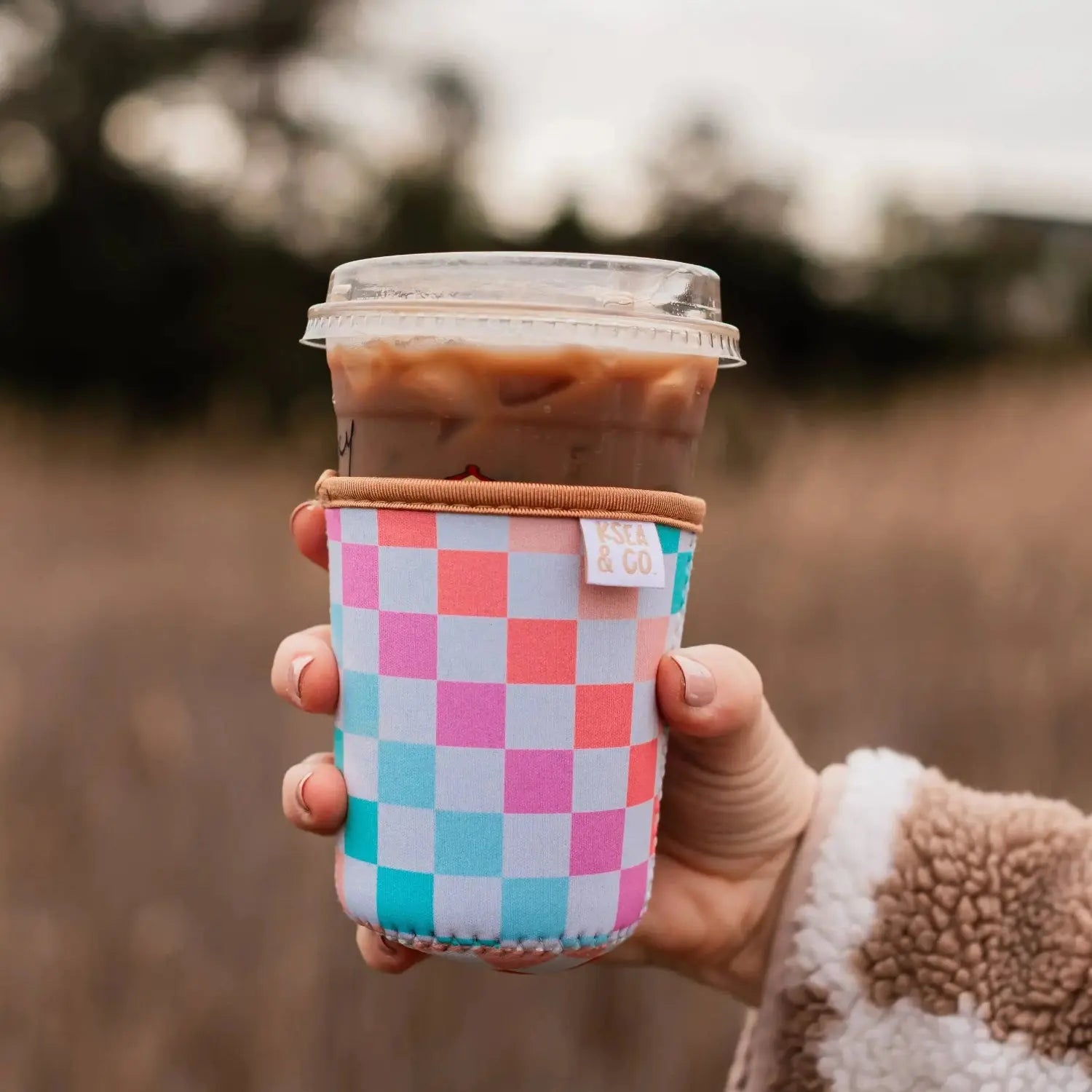 Iced Coffee Drink Sleeve - Checkered Ksea & Co