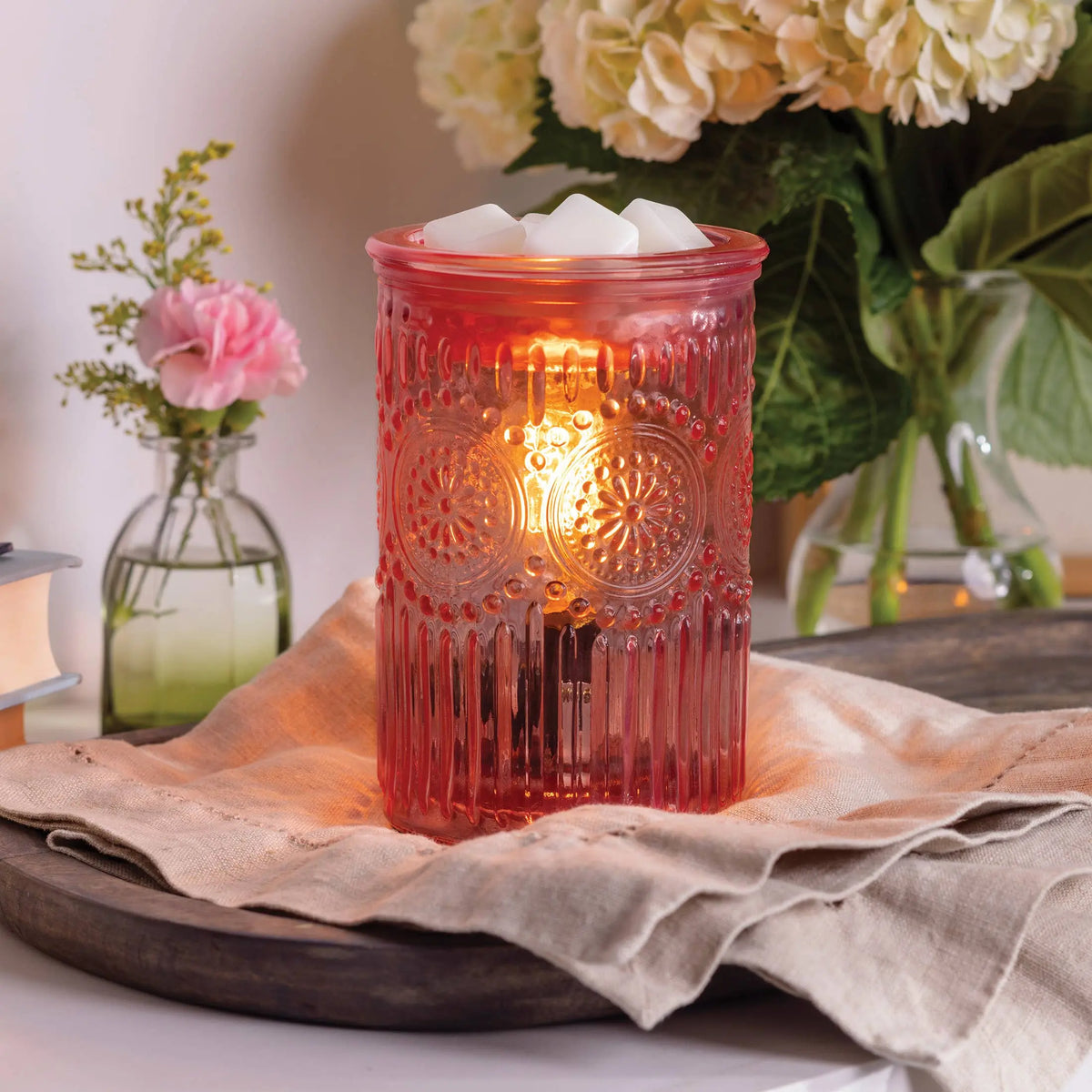 Wax Warmer - Pink Vintage Parisian Glass