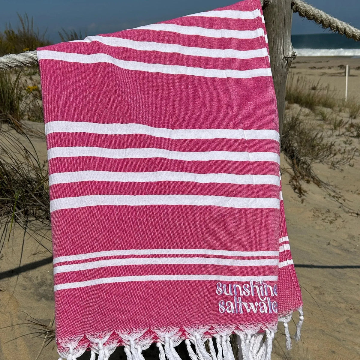 coral beach towel
