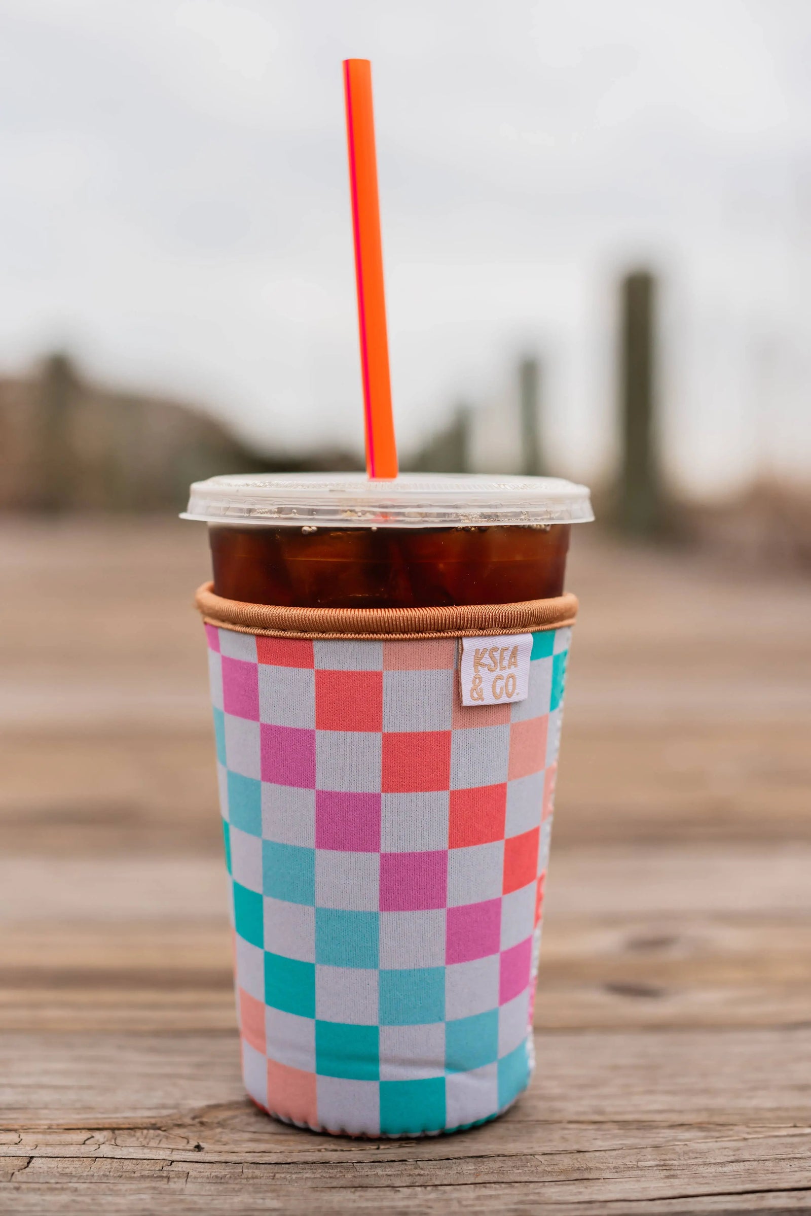 Iced Coffee Drink Sleeve - Checkered Ksea & Co