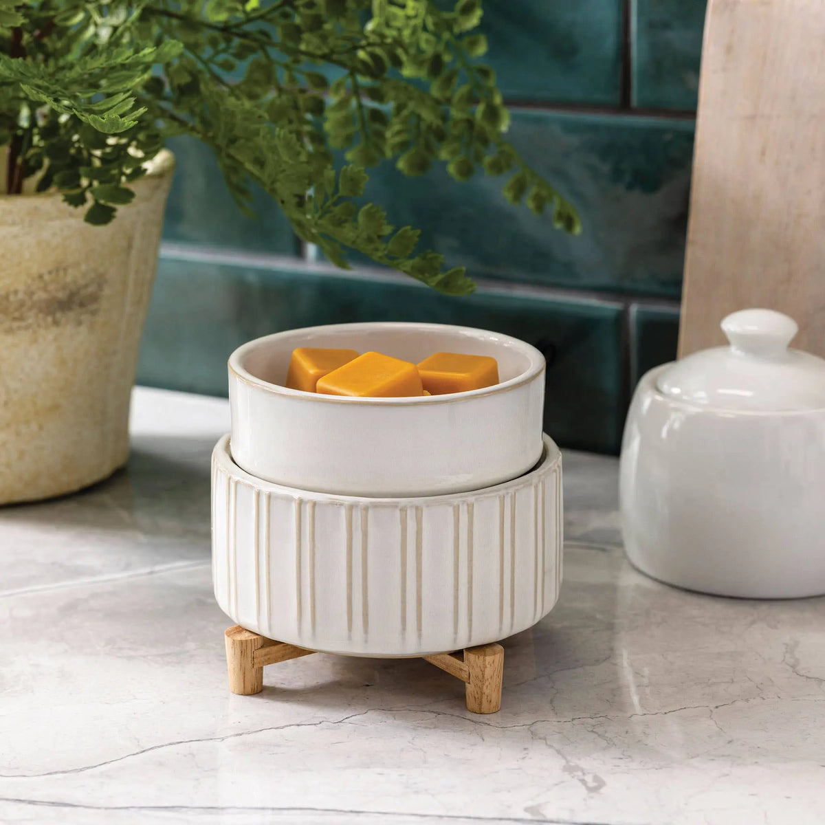 Wax Warmer - Ceramic & Wood