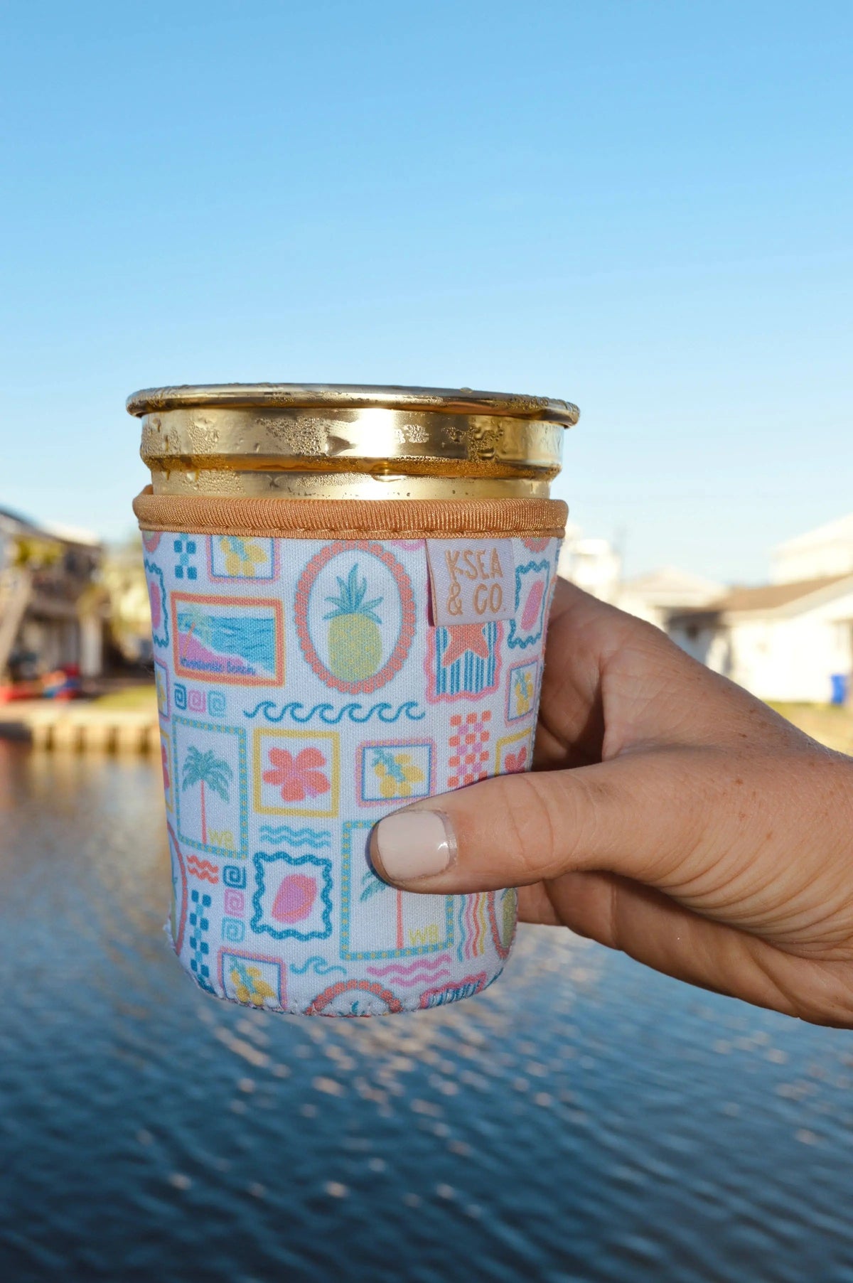 Iced Coffee Drink Sleeve - Beach Fun