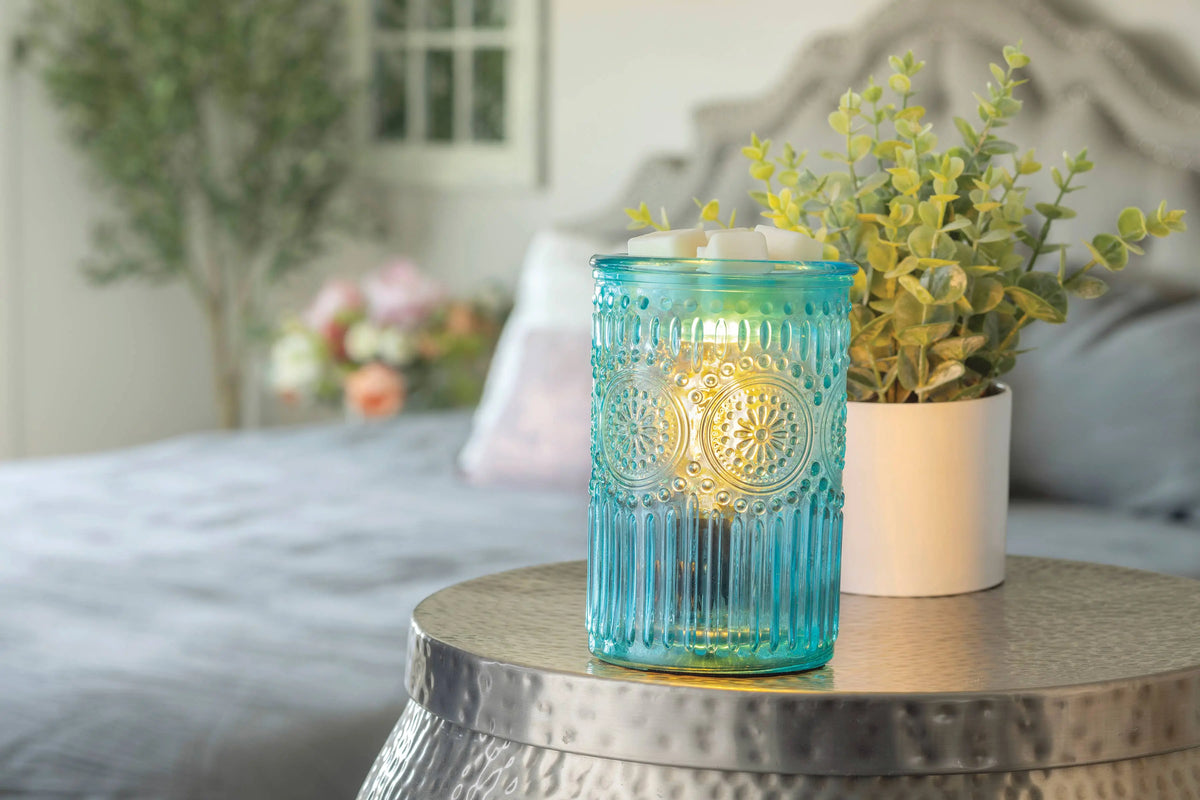 Wax Warmer - Blue Vintage Parisian Glass