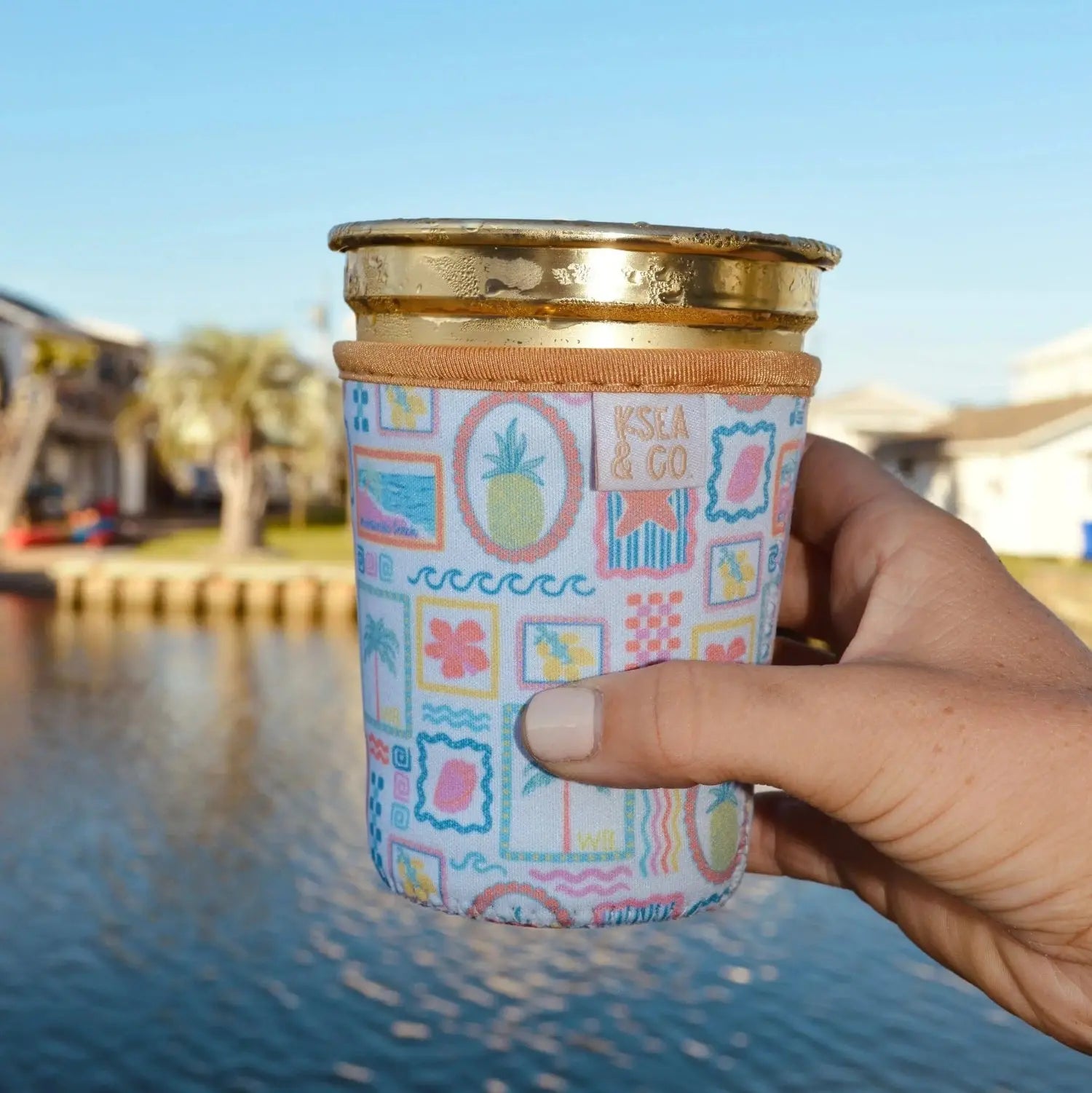 Iced Coffee Drink Sleeve - Beach Fun Ksea & Co