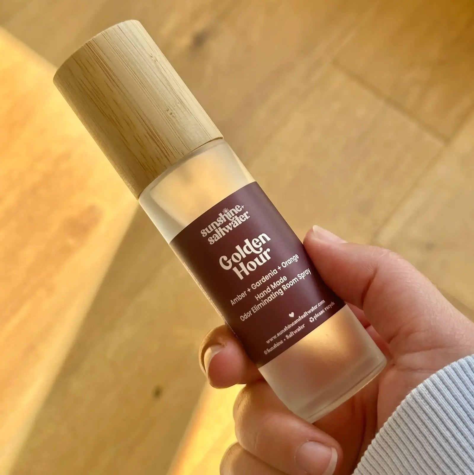 Golden Hour orange gardenia and amber Room + Car Spray by Sunshine + Saltwater
