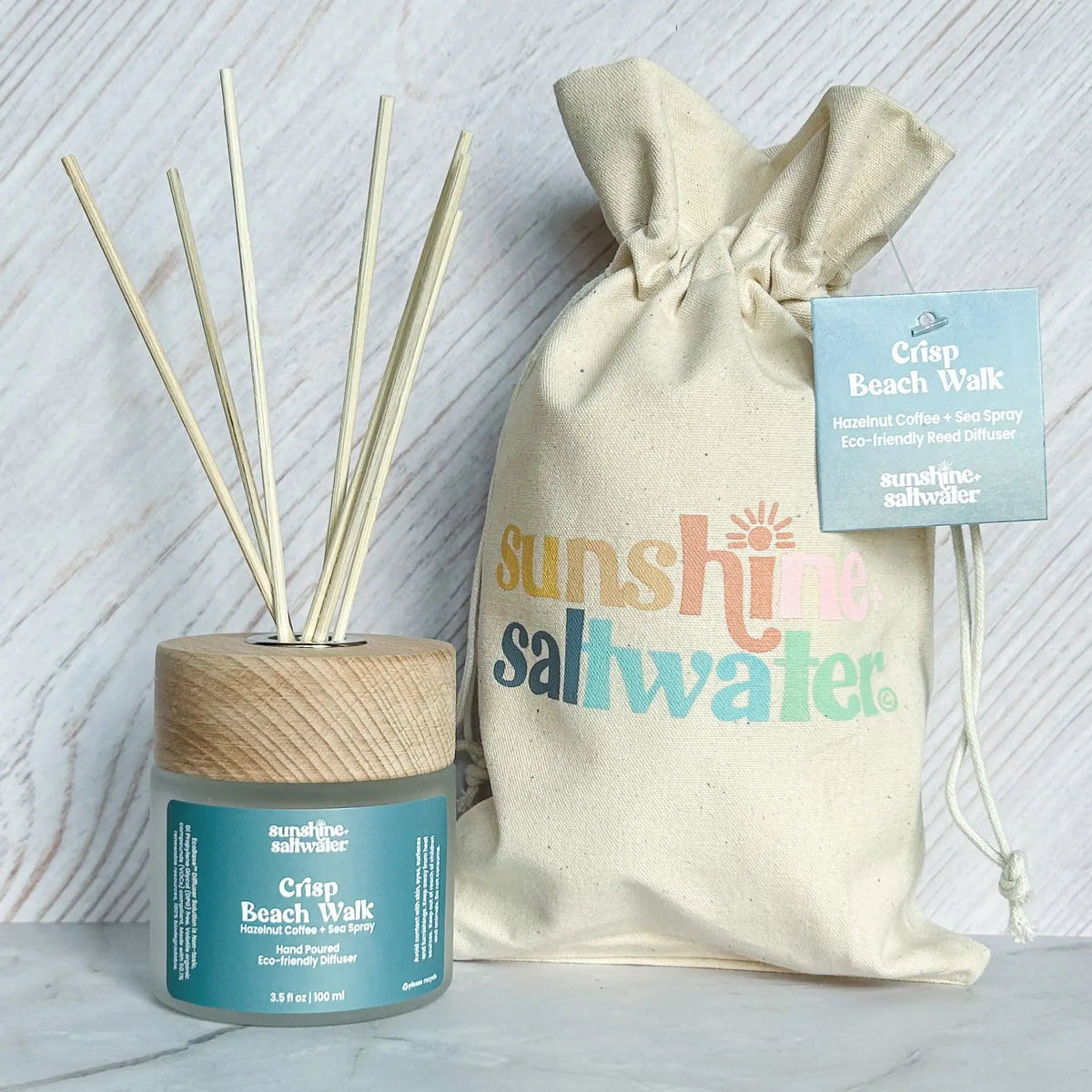 hazelnut coffee reed diffuser with gift bag for beach house