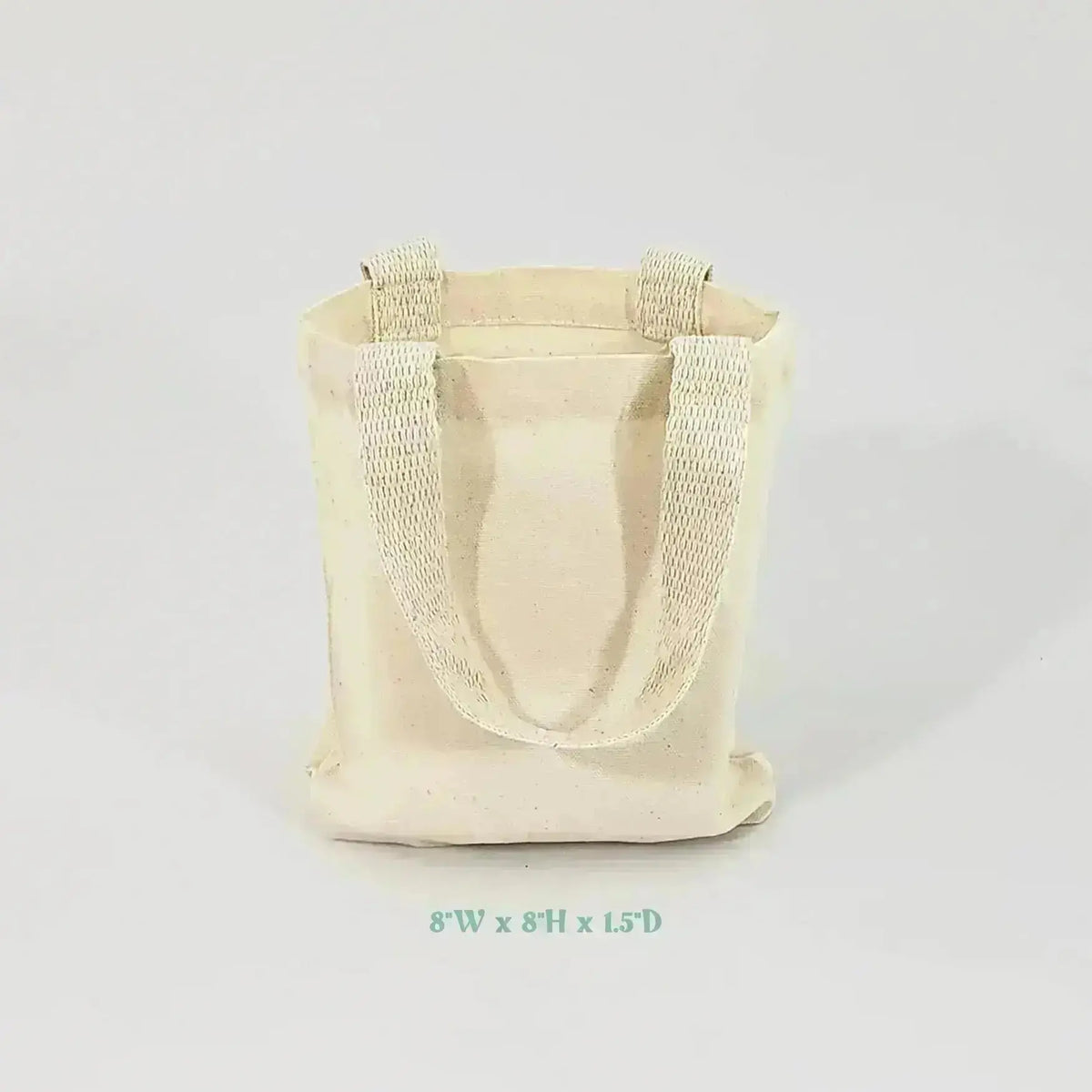 dimensions of mini canvas tote bag