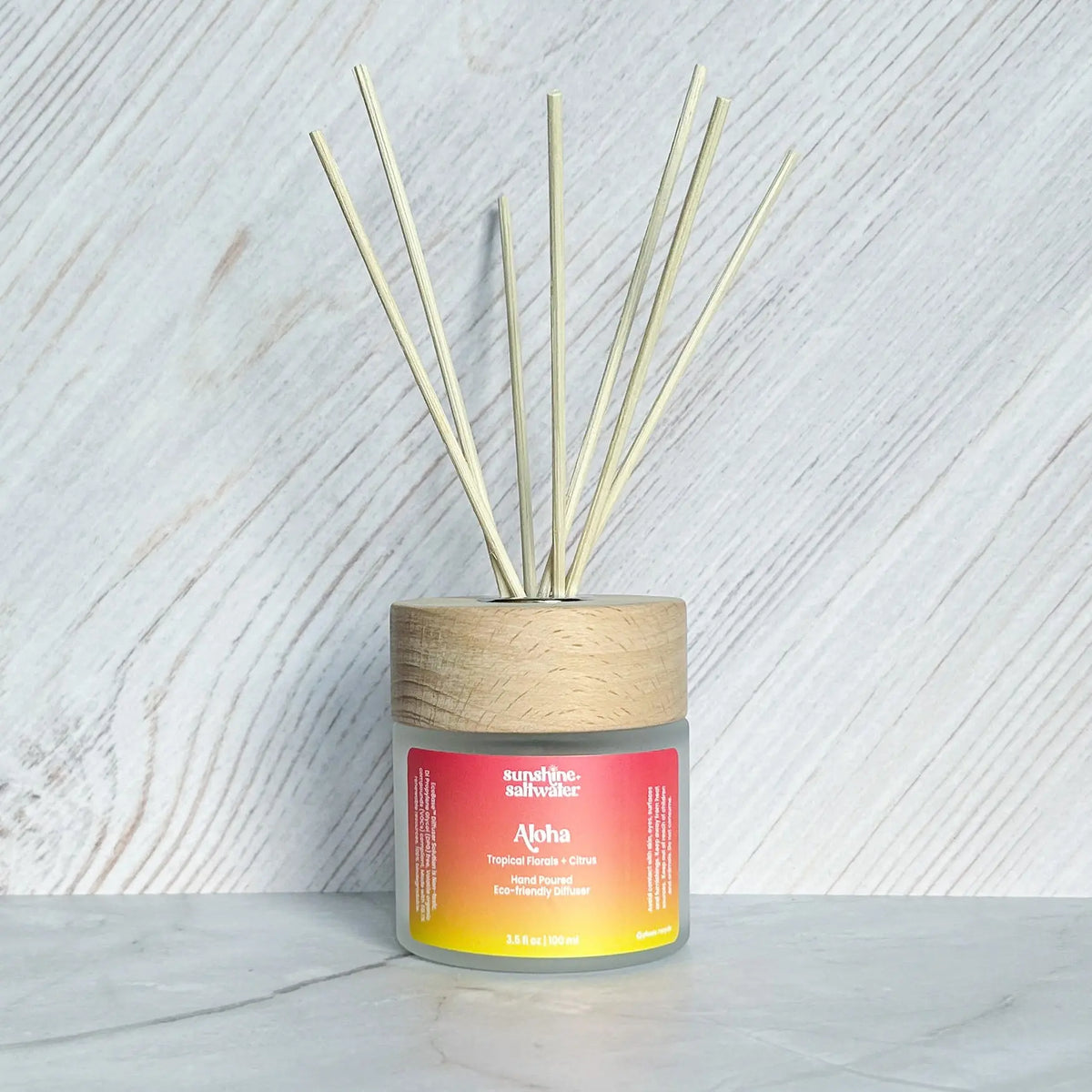 tropical reed diffuser display for retail shops